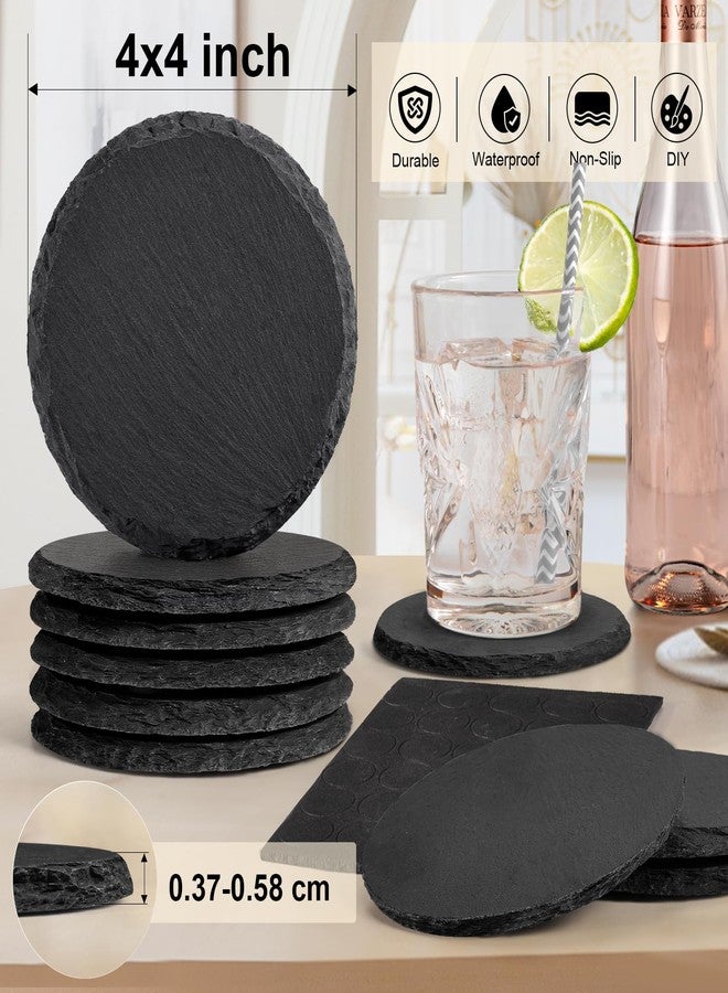 MAPRIAL 36 PCS Black Slate Stone Coasters Bulk, MAPRIAL Laser Engraving Blanks Material, 18 PCS Square, 18 PCS Round for Engraver, Drinks, DIY Project,Gifts - Image 2
